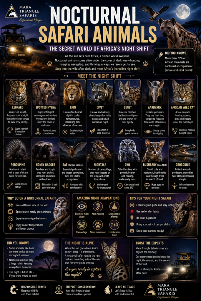 Nocturnal Safari Animals Africa’s Night Shift  Mara Triangle Safaris