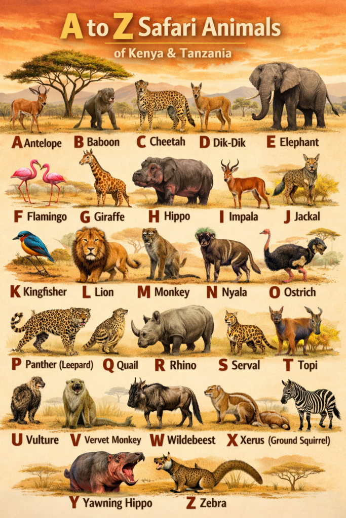 The Ultimate A-Z Safari Animal Guide for Kenya and Tanzania