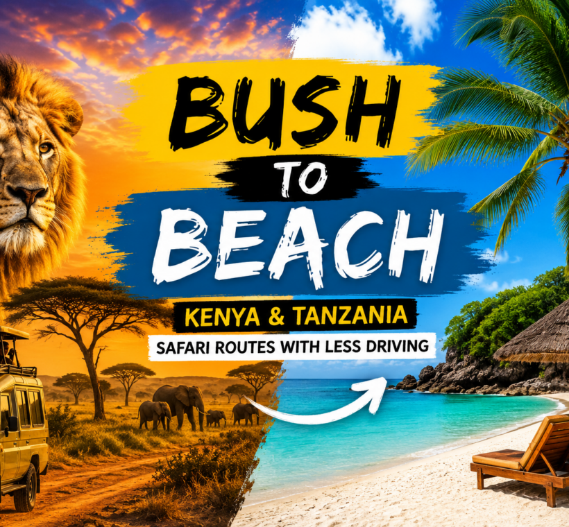 Best Kenya & Tanzania Bush-to-Beach Safari Routes With Less Driving (2026 Guide)-Mara Triangle Safaris