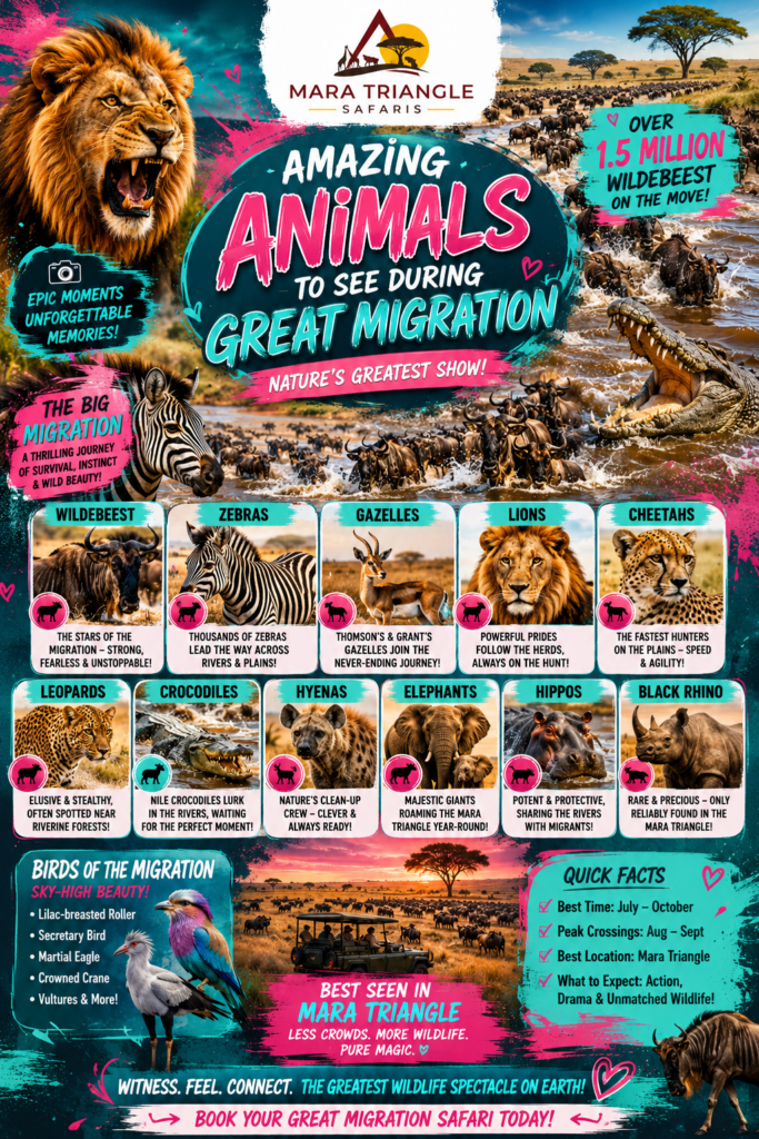 What Animals Can You See During the Great Migration Safari (2026 Guide)-Mara Triangle Safaris